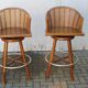 Pair of bamboo bar stools full canned colonial style 1960