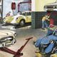 Affiche scolaire oge Hachette garage/piscine