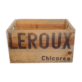 Caisse de transport en bois brut pour la Chicorée Leroux