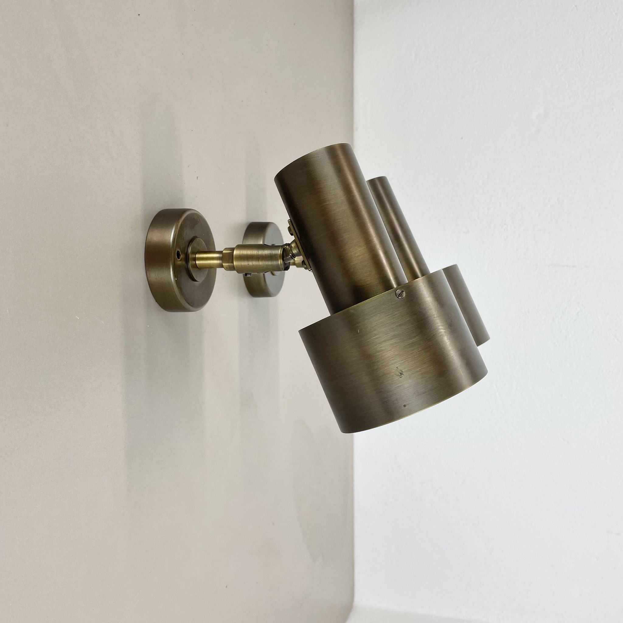 set of 2 Brass Spot elements ceiling wall Lights by OMI Lighting Germany, 1970s