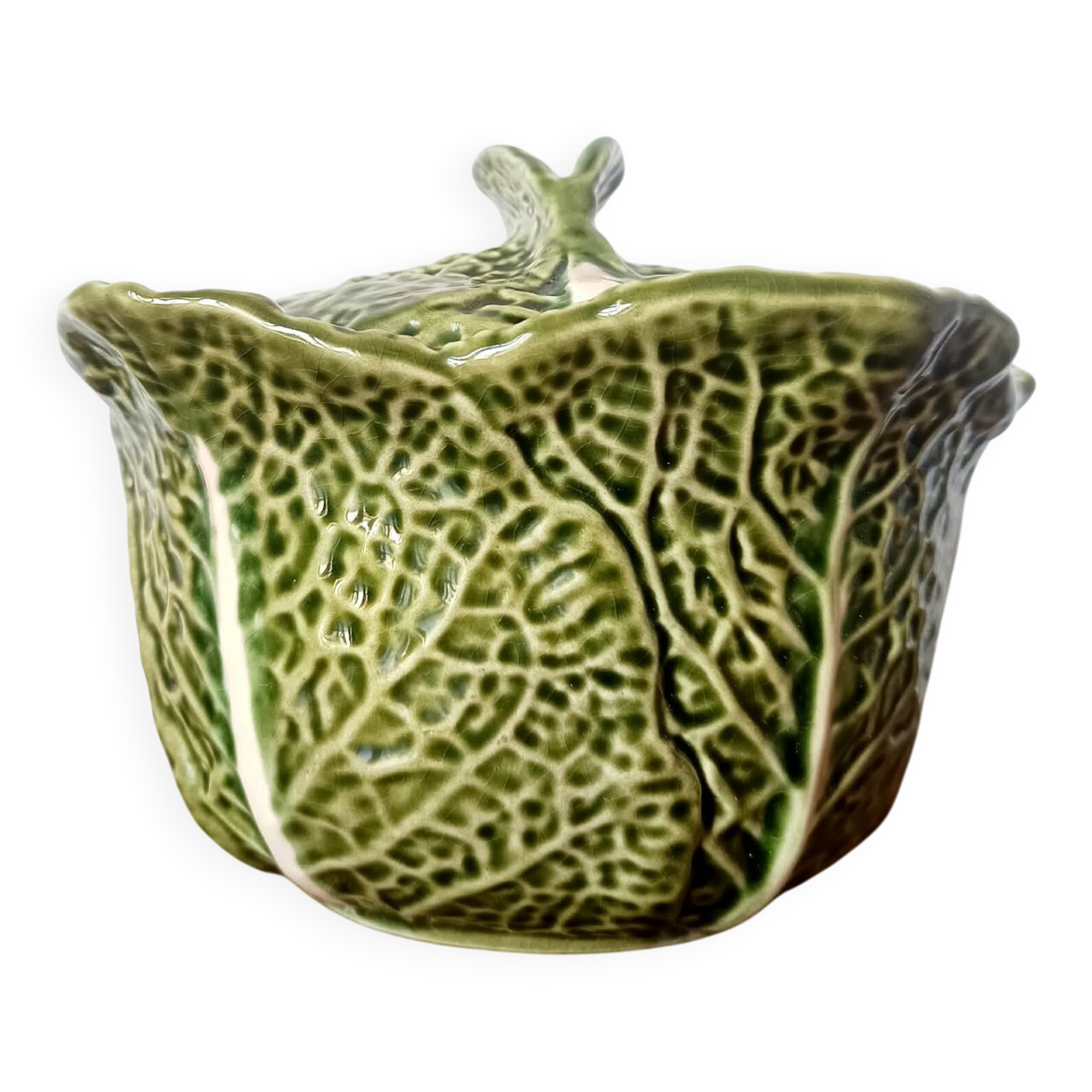 Vintage soup tureen cabbage in faience
