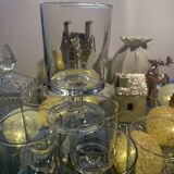 lot of vintage stemmed glasses from the 60s/70s