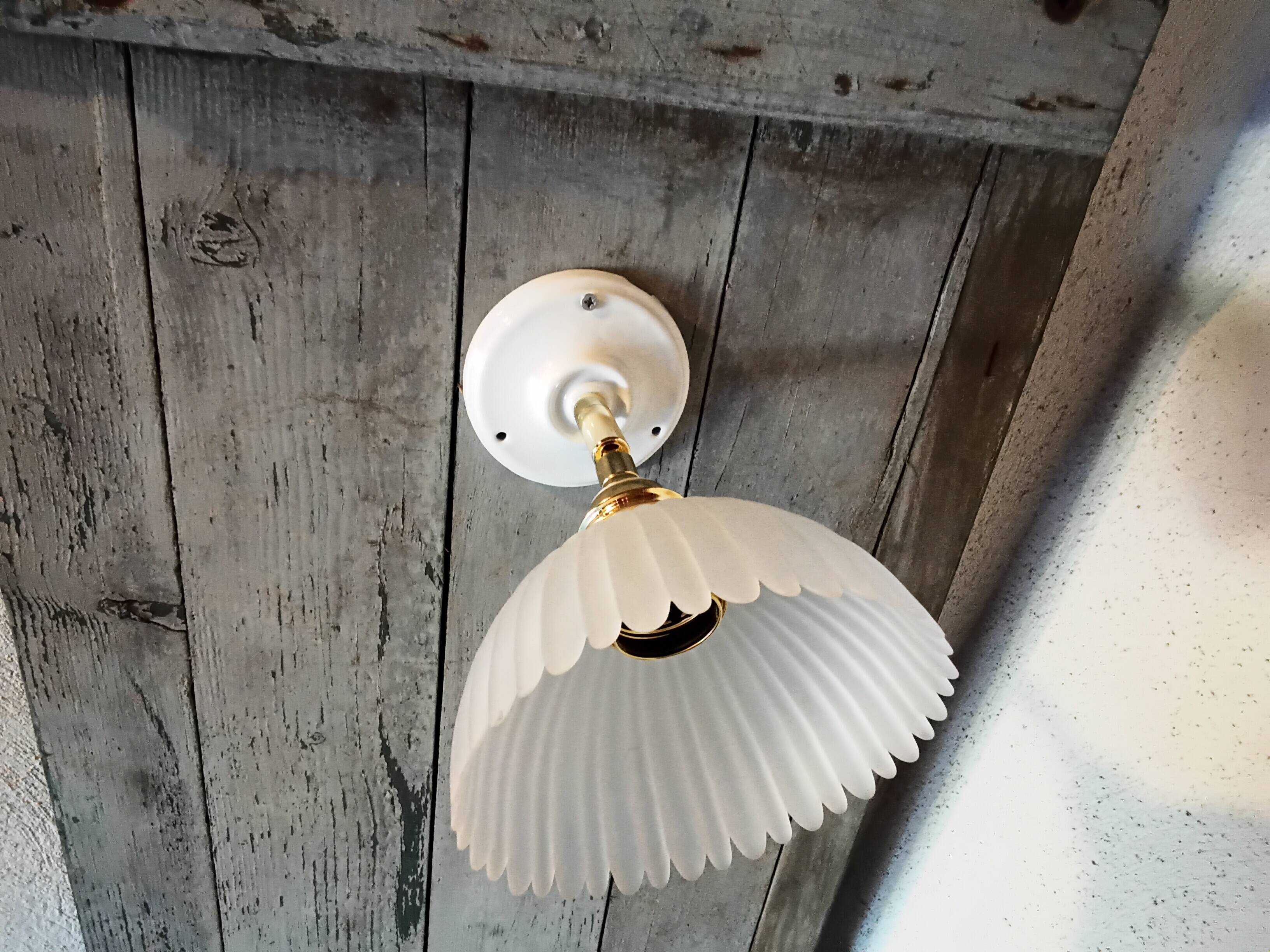 Vintage frosted glass wall light