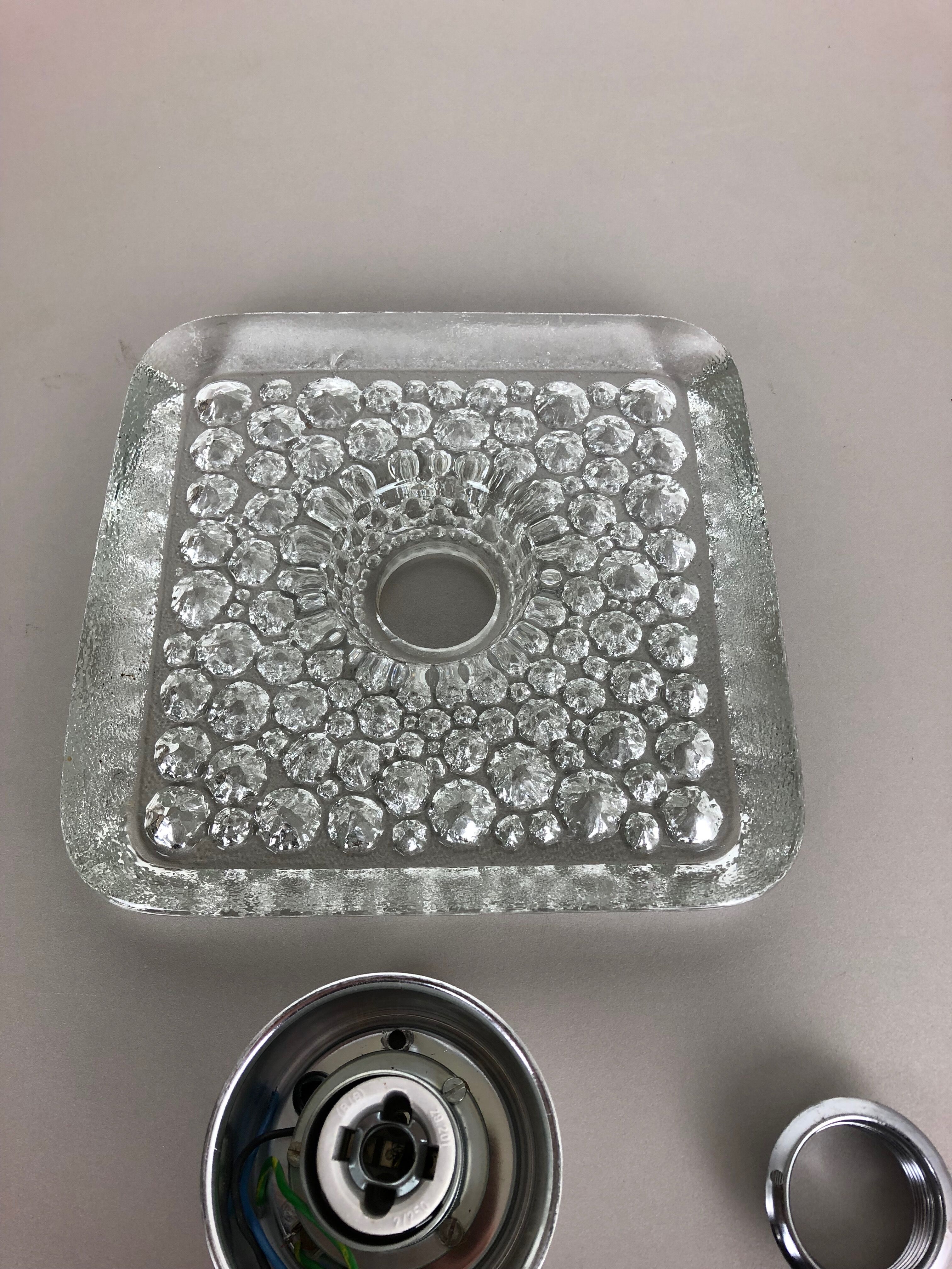 Large glass "bubble" sconces 1970s wall light by Peill & Putzler, Germany