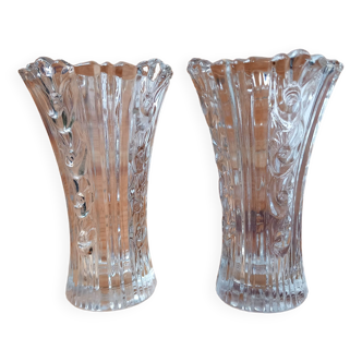 Duo of glass vases
