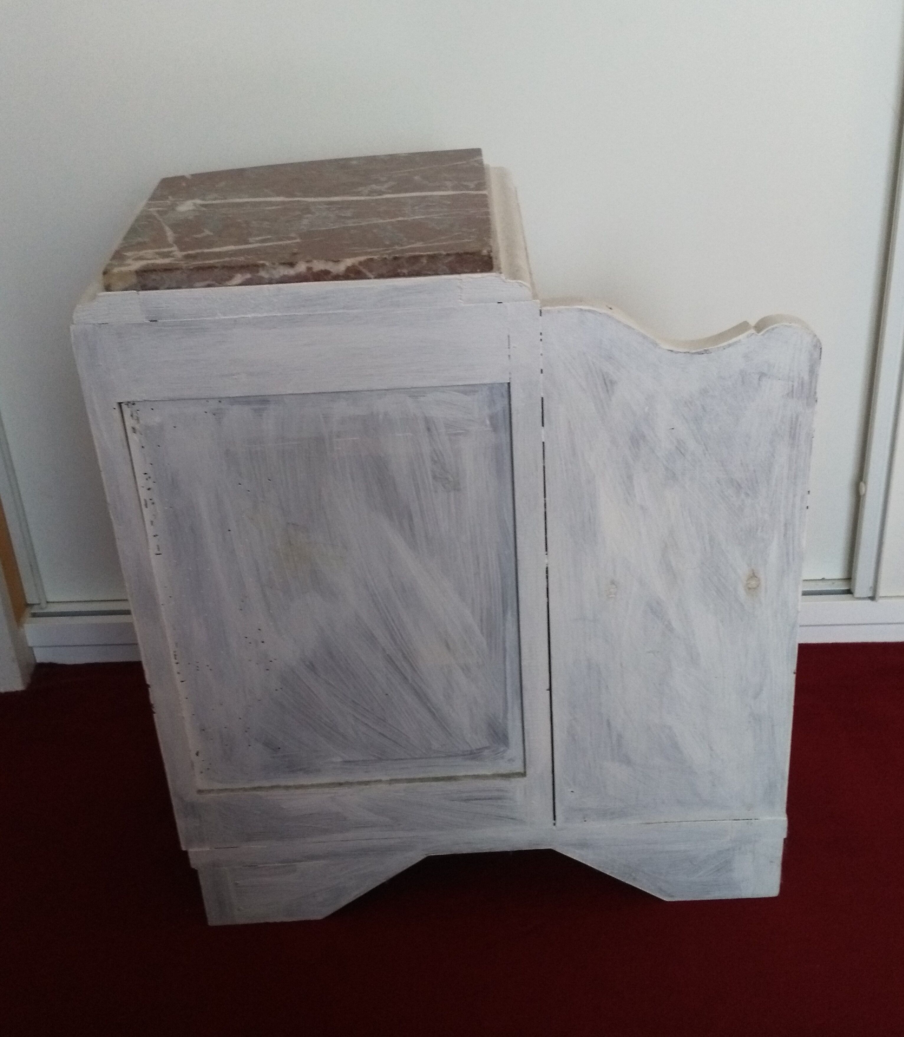Art Deco bedside table top red marble