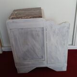 Art Deco bedside table top red marble