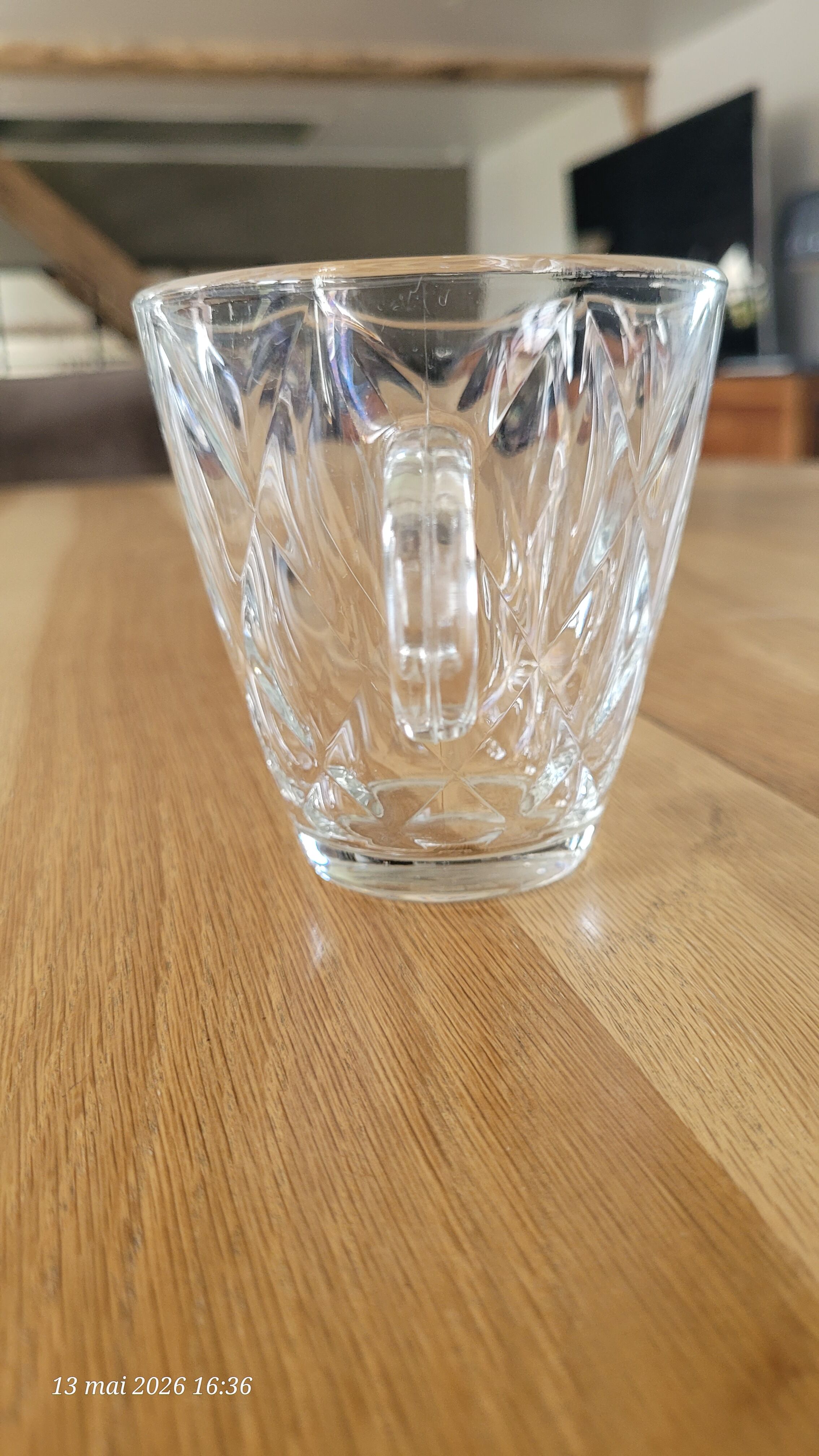 2 thick glass mugs