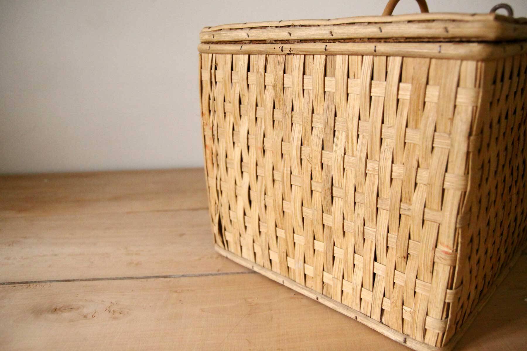 Vintage wicker trunk