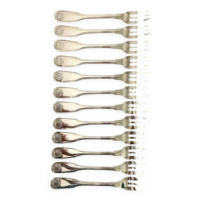 Christofle France ,12 fourchettes à gâteaux dessert 1970/1980 état neu
