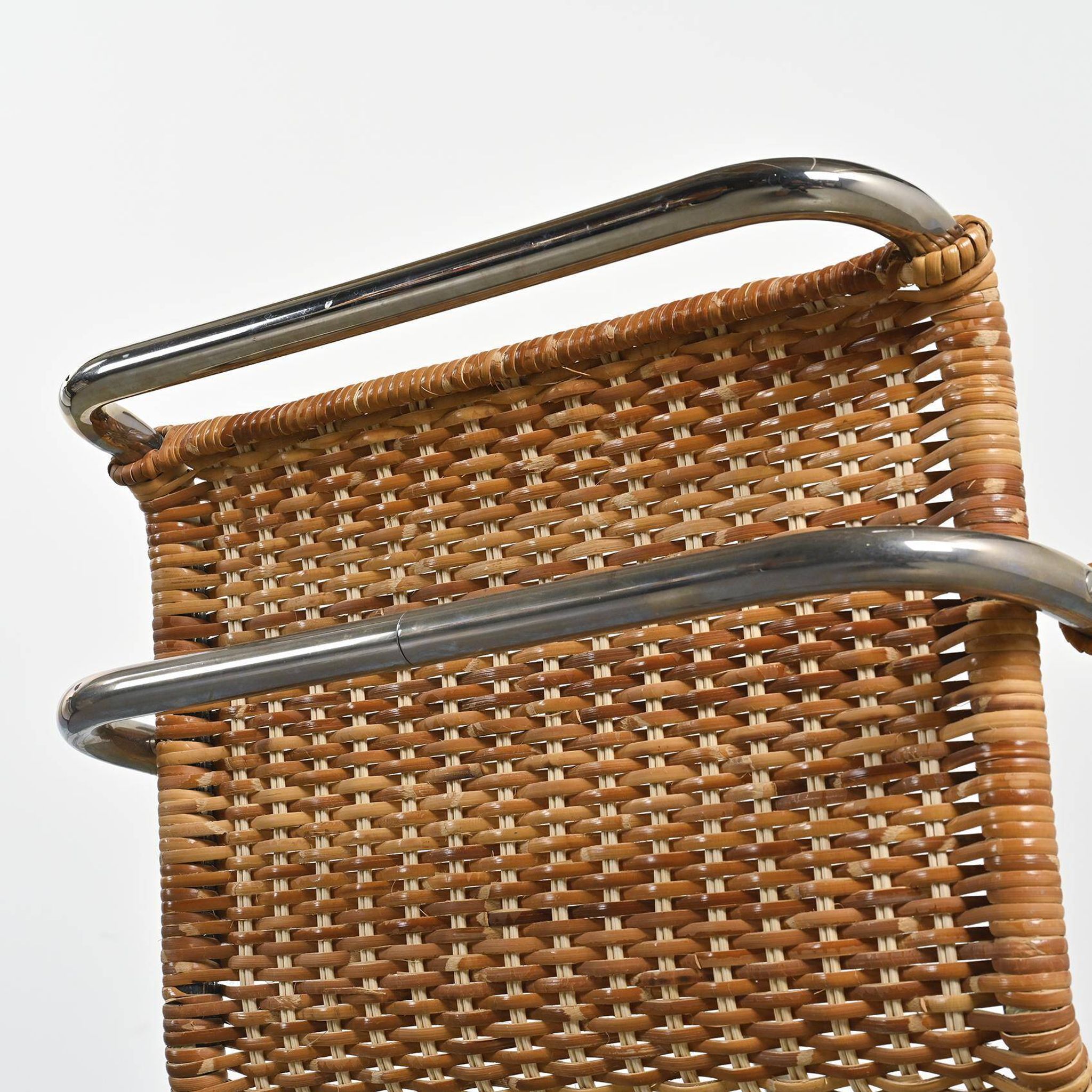 D42 tubular steel and cane armchair, Tecta, Germany, circa 1980