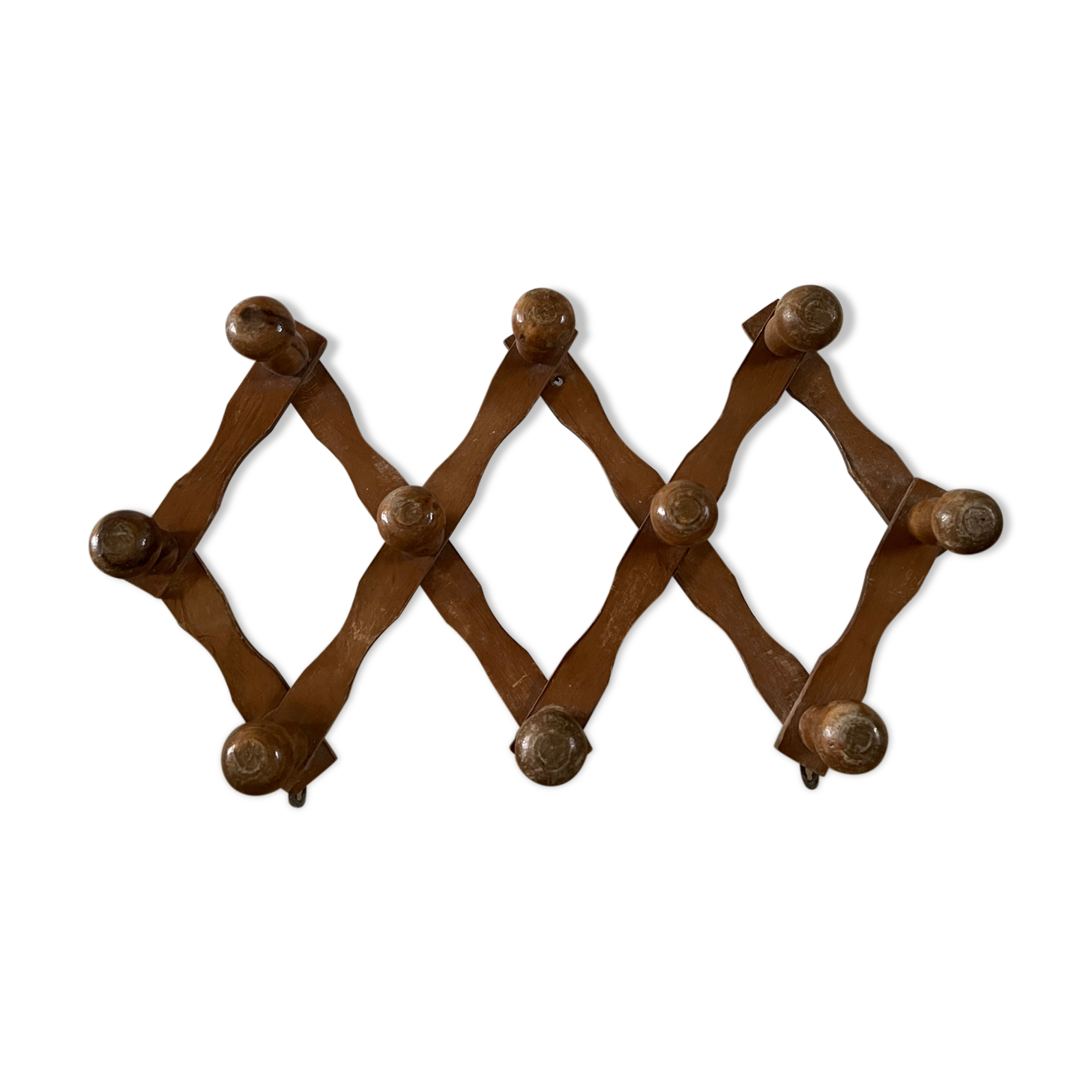 Wooden accordion wall coat rack