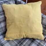 Housse de coussin en coton jaune paille,  40x40 cm