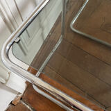 Nesting tables metal and smoked glass 70s