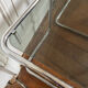 Nesting tables metal and smoked glass 70s