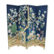 Wooden screen painted hand decorating birds