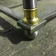 Steel and brass coffee table