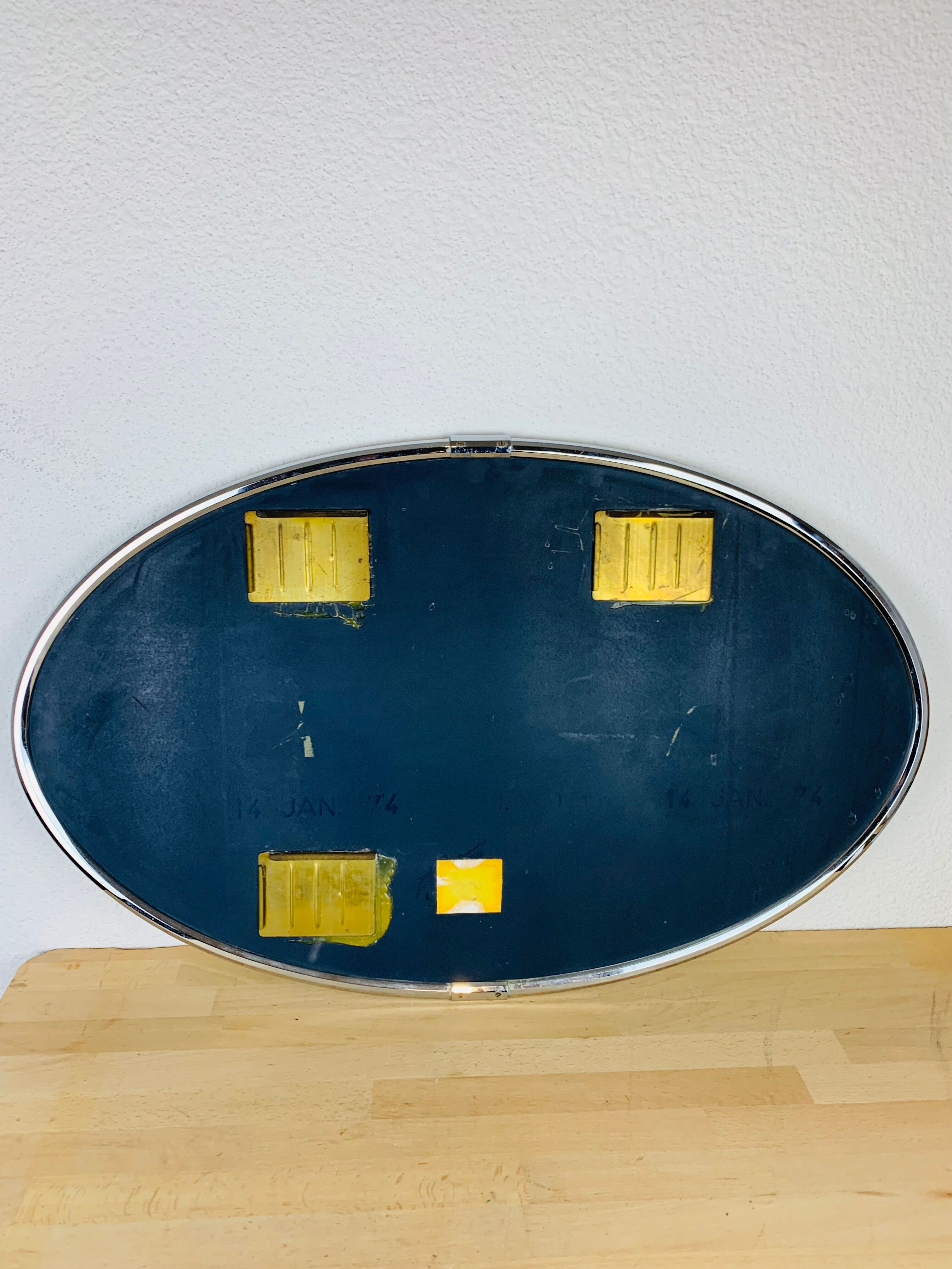 Oval mirror 51 x 81 cm chrome 1970
