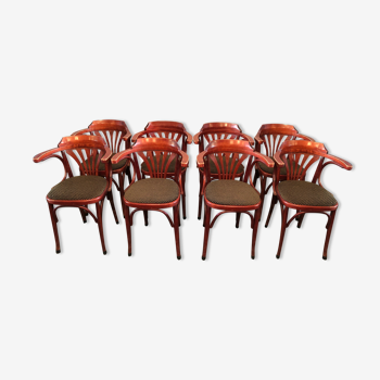 8 antique bistro armchairs
