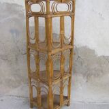 Vintage rattan corner shelf