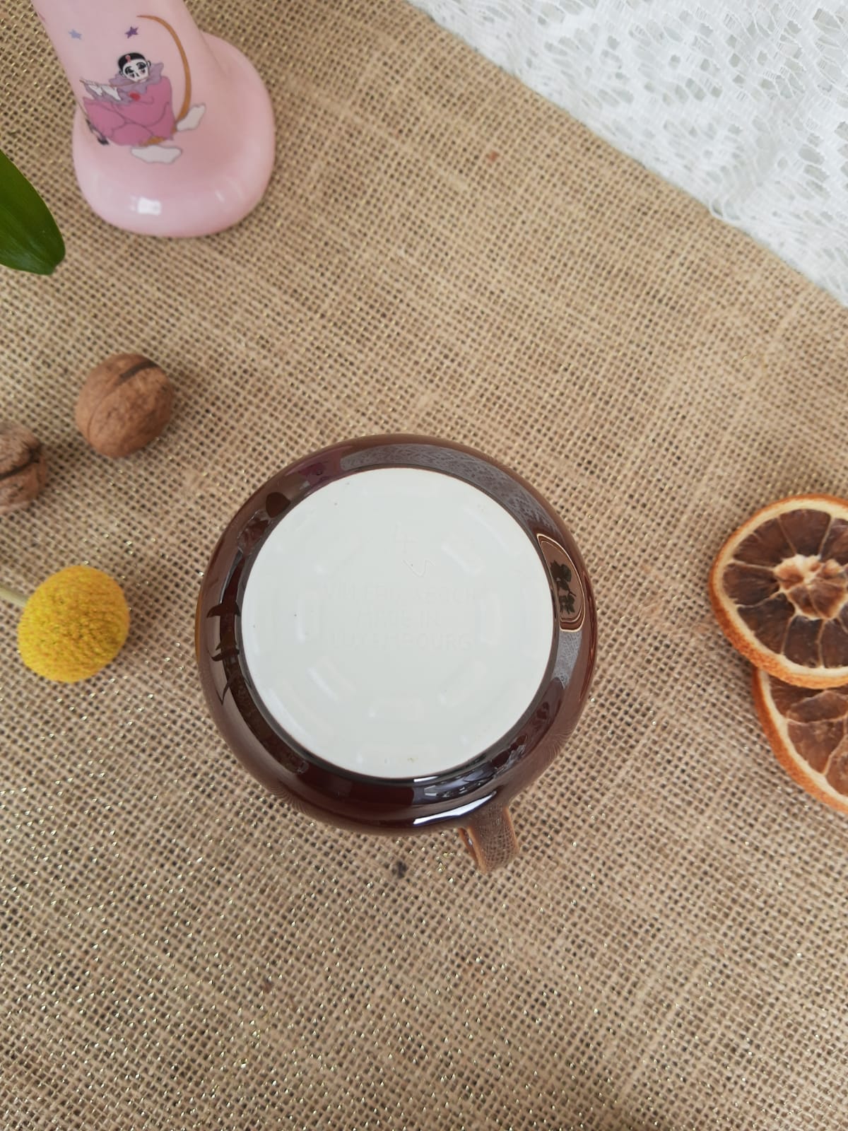 Brown ceramic teapot - vintage