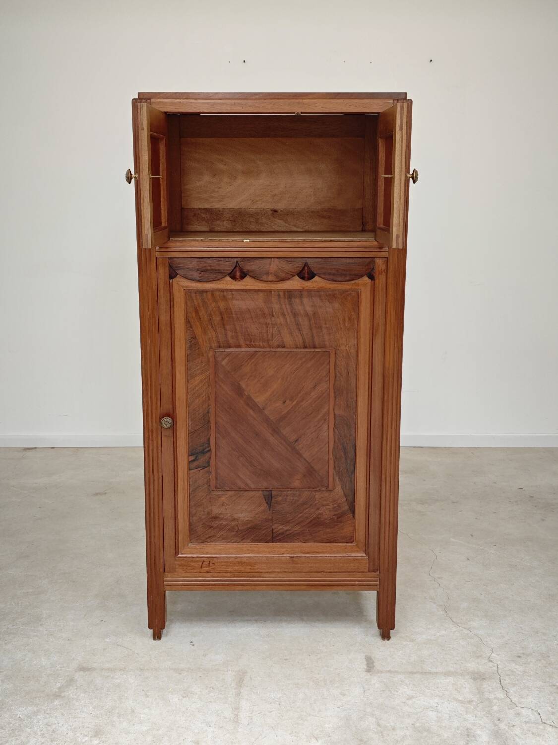 Antique wooden gramophone sideboard Art Deco France 1950