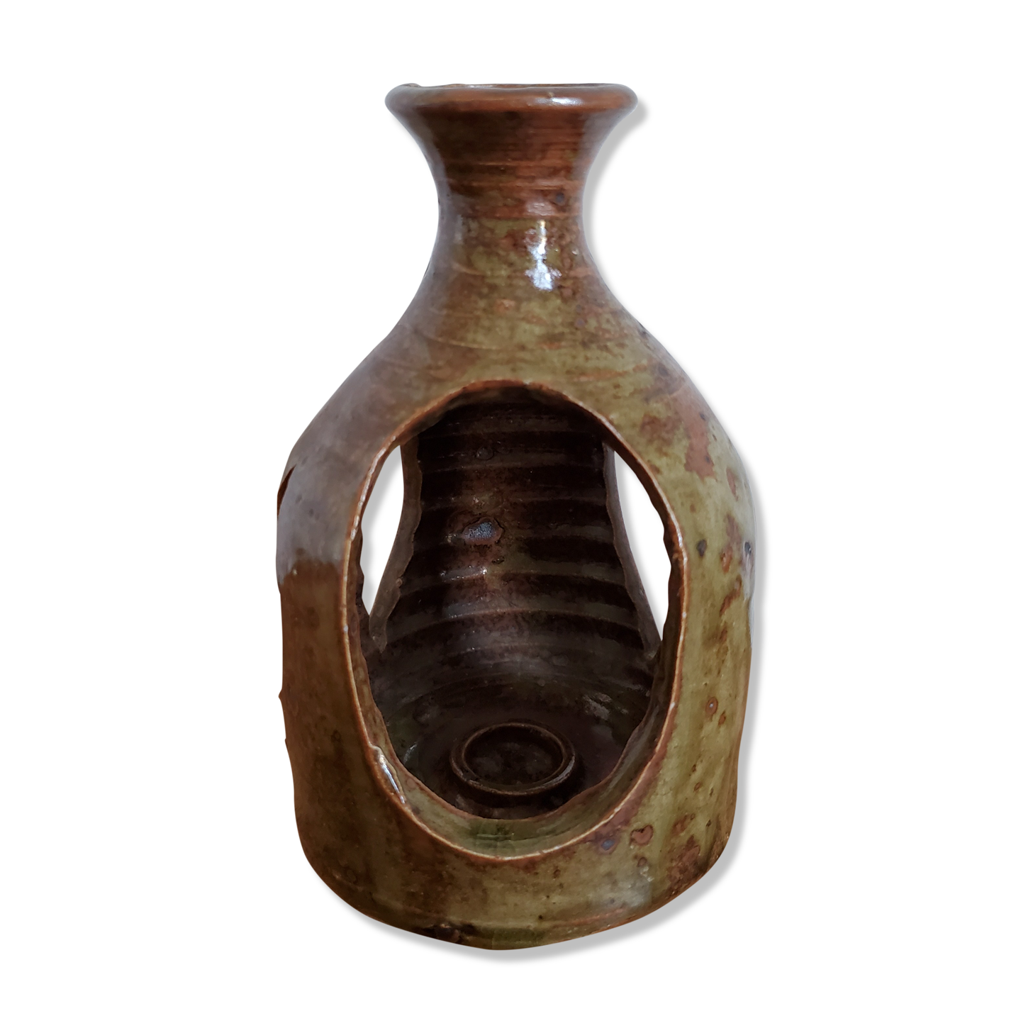 Pyrite sandstone candle holder