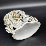 Wedding vase, white porcelain of paris, gold decoration, gilded, flowers, decoration