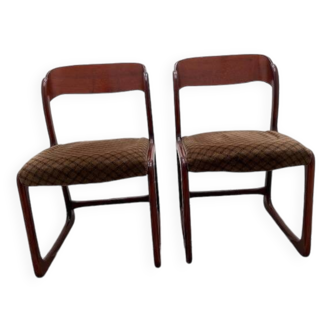 Paire de chaises traîneau Baumann