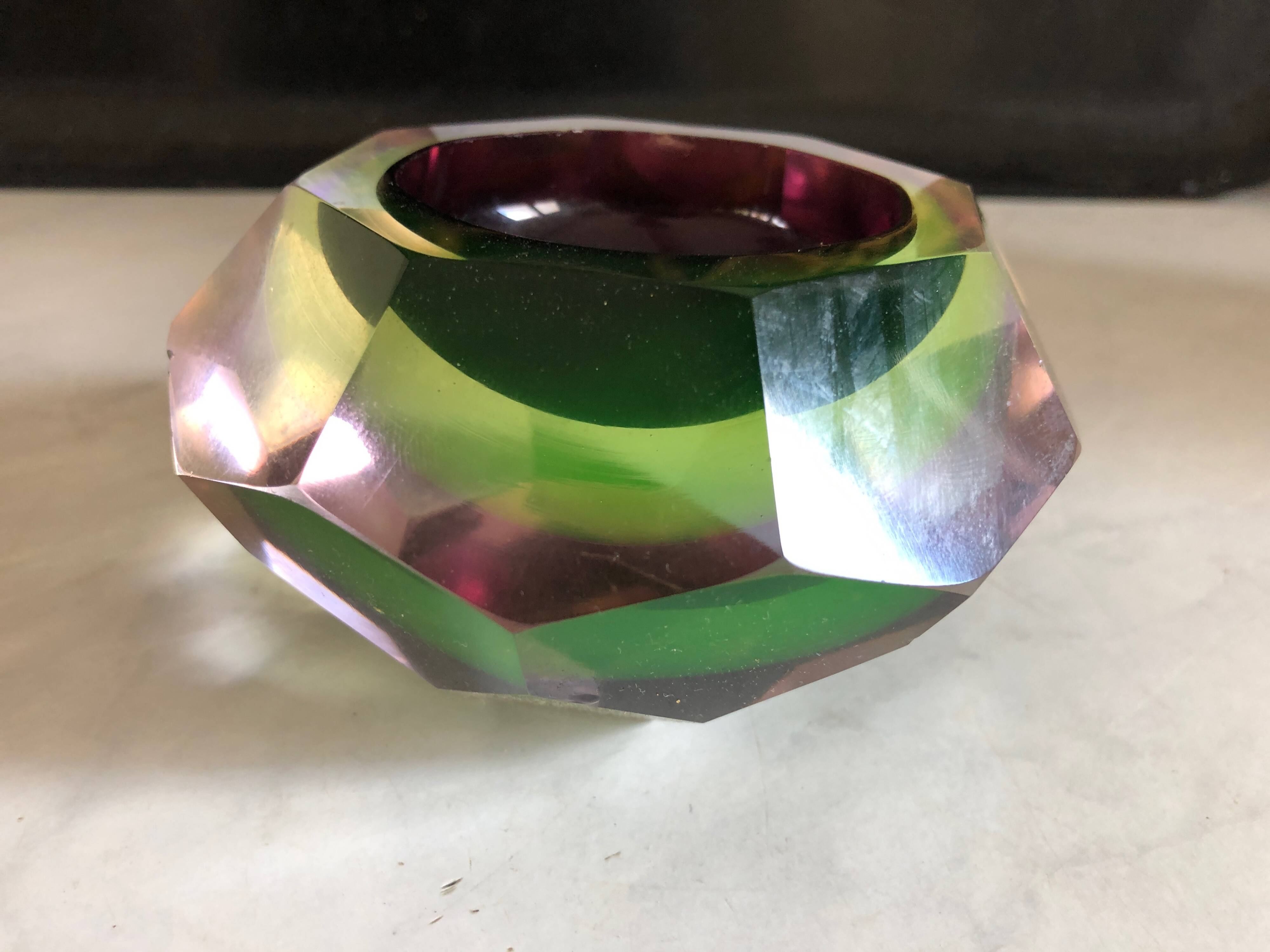 Murano/Flavio Poli Glass Ashtray, Italy c1960 Vintage design