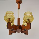 Mid-century Wood Chandelier,1980's.