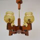 Mid-century Wood Chandelier,1980's.