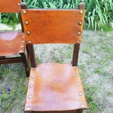Series of 6 leather chairs 1970