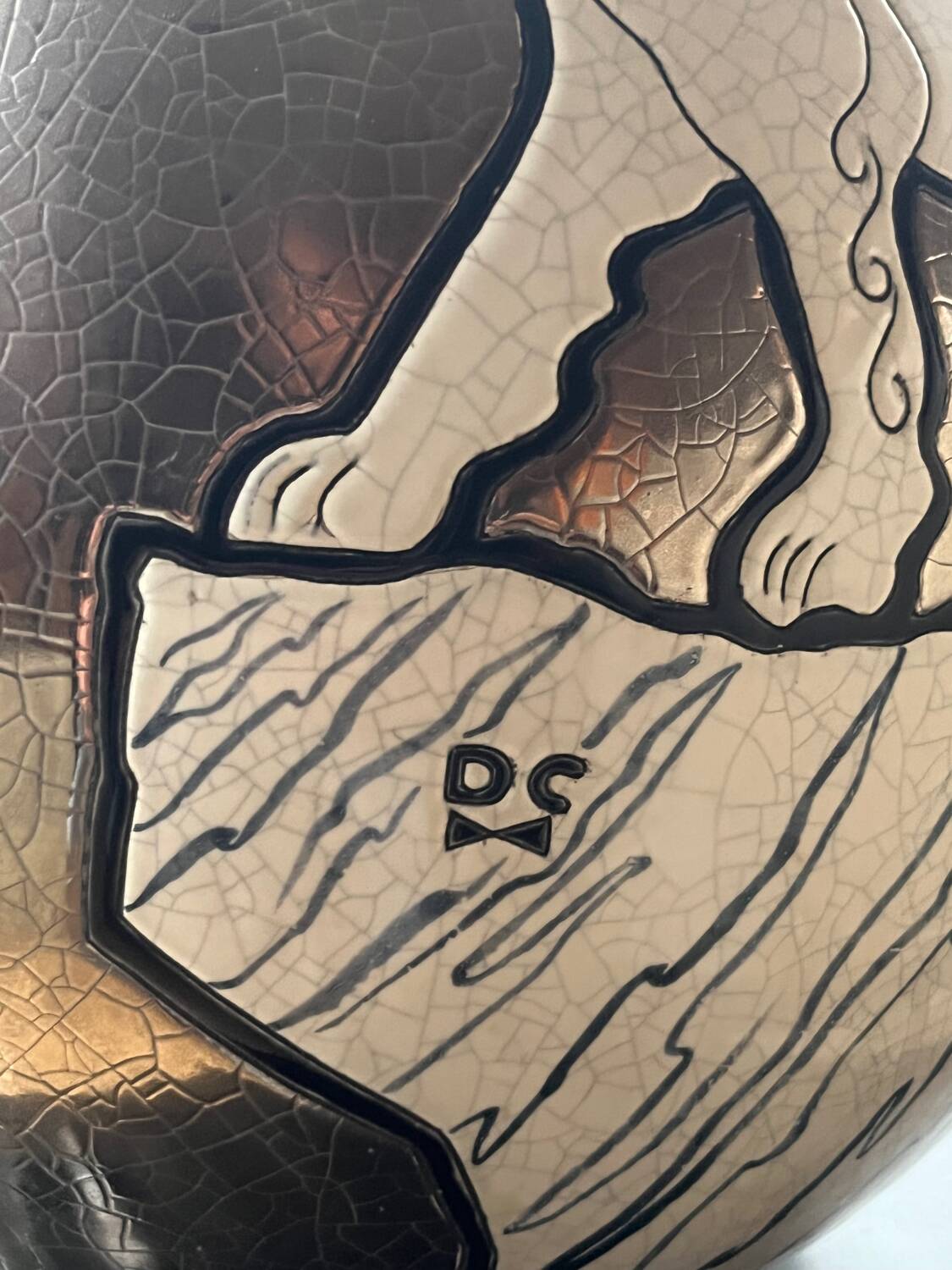 Rare Longwy bear vase