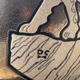 Rare Longwy bear vase