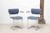 Vintage Pagholz S-shaped chair with armrests in blue and white