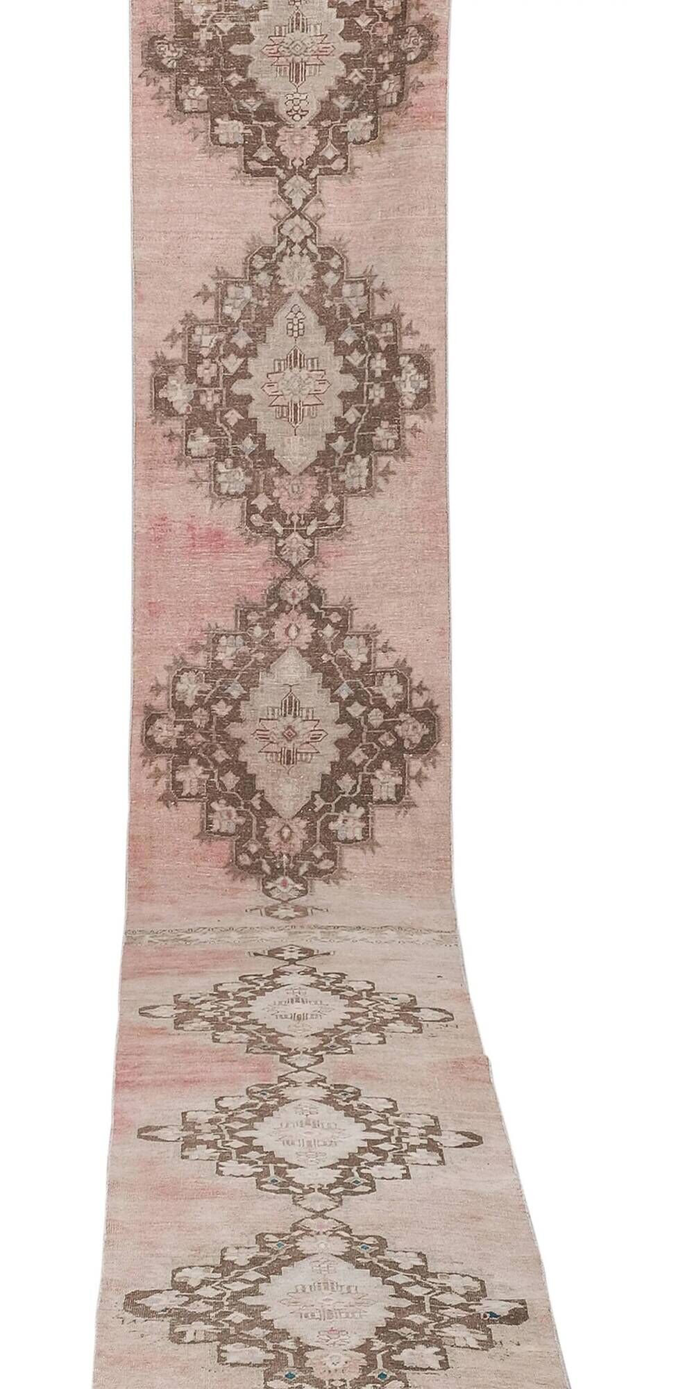 Vintage Turkish hallway rug 91x667 cm