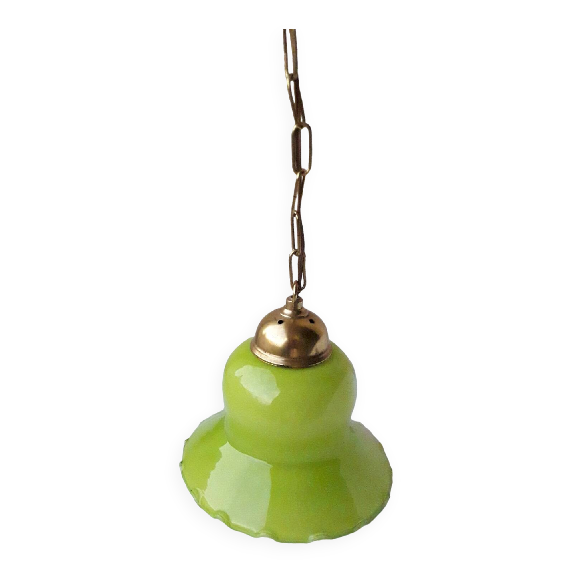 Green and bronze glass pendant light