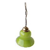 Green and bronze glass pendant light