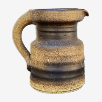 Vintage brown ceramic ear vase / jug vase
