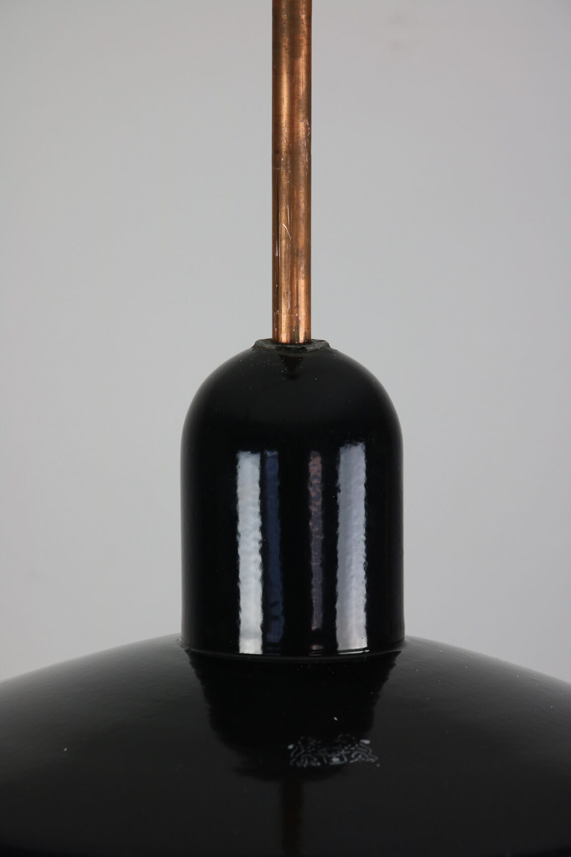Black industrial enamel pendant light Vintage from Emo, 1960s
