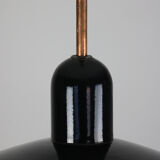 Black industrial enamel pendant light Vintage from Emo, 1960s