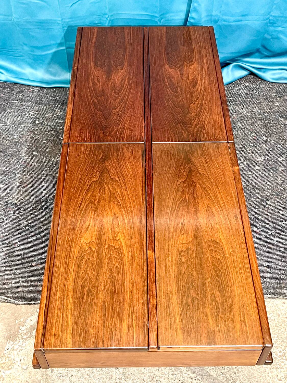 Michelucci Giovanni coffee table, Italian design, rosewood