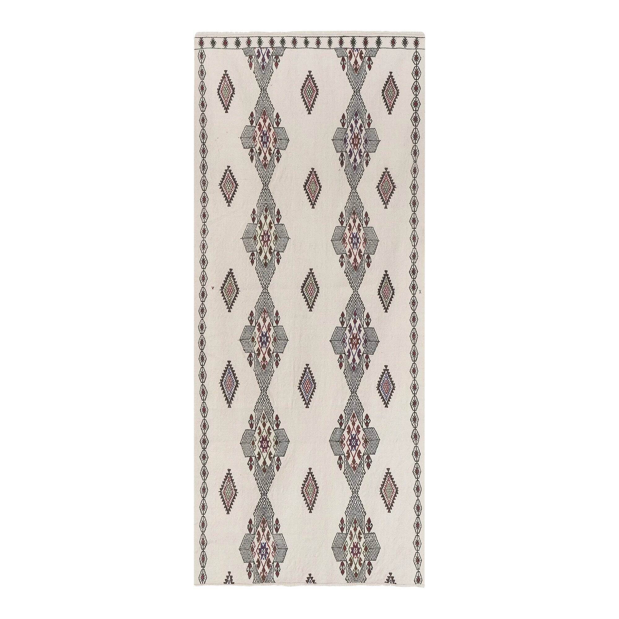 Vintage Turkish kilim, handwoven, 92x210 cm.