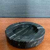 Vintage black marble ashtray and catchall.