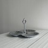 Silver-plated three-compartment serving tray
