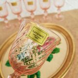 6 vintage Luminarc pink glass liqueur glasses