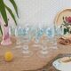 Ensemble de 8 verres à vin ballon Myosotis Veronica vintage