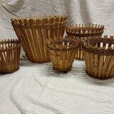 Cache pots bambou vintage