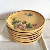 Flower earthenware dessert plates